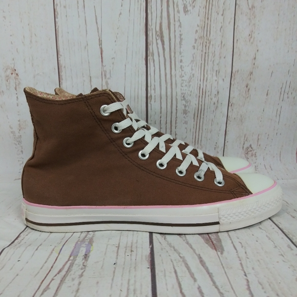 Converse High Top CT Sneakers Brown Pink Women's Size 10 Shoes - Picture 1 of 11